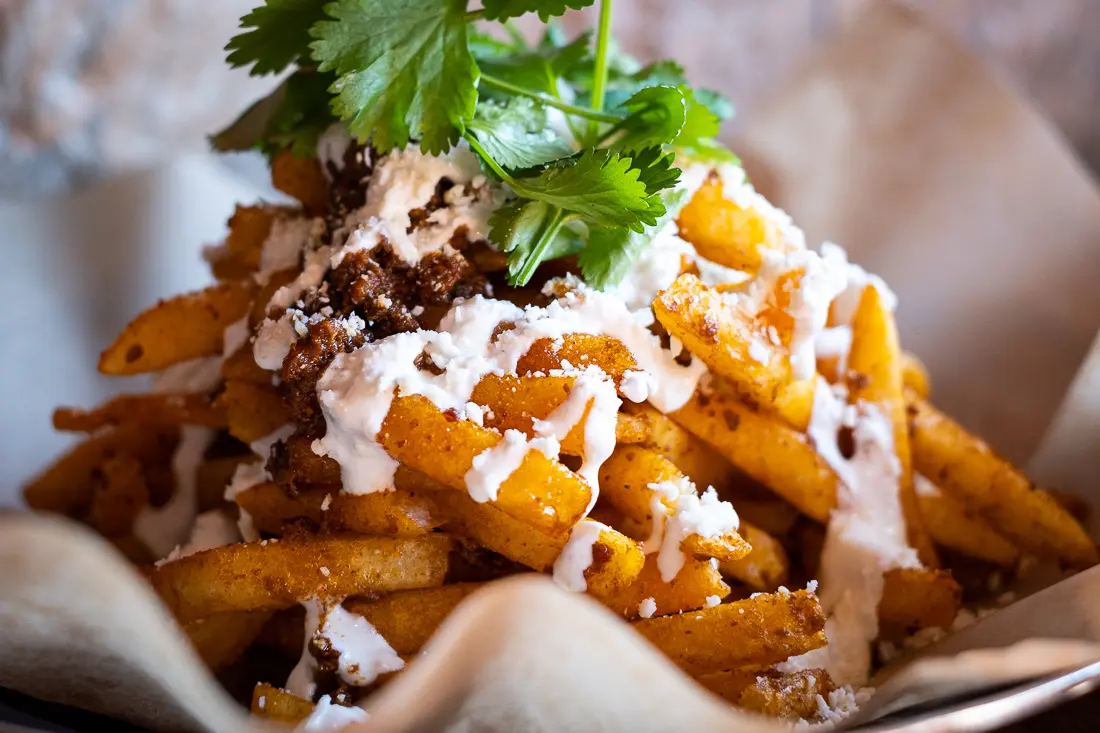 Loaded fries at Napa Palisades Saloon.